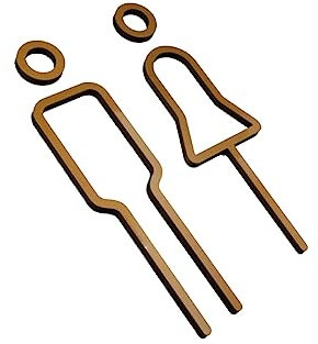 MagiDeal Señal de Baño para Mujer, Señal de Baño 3D, Placa Indicadora de Baño, Pegatinas de Acrílico para WC, Letrero para Puerta de Baño para Centro, Oro, Individual