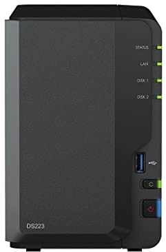 SYNOLOGY DS223 2 GB NAS 8 TB (2 x 4 TB) HAT3300, montiert und getestet mit SE DSM installiert