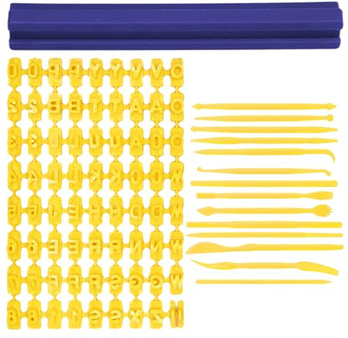 COACOM Set di 72 timbri alfanumerici per biscotti con 14 attrezzi per la decorazione di torte, timbri per biscotti, timbri per biscotti e alfabeti