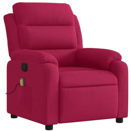 vidaXL Fauteuil de Massage inclinable Rouge Bordeaux Velours