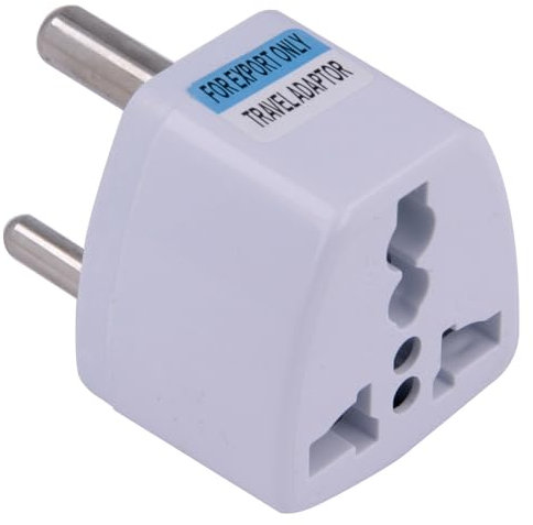 Adattatore universale multinazionale da viaggio per India tipo D, bianco, Francia, Germania, Grecia, Islanda, Polonia, Portogallo, Spagna, Stati Uniti, Canada, Giappone, UK, Australia, Cina, Svizzera