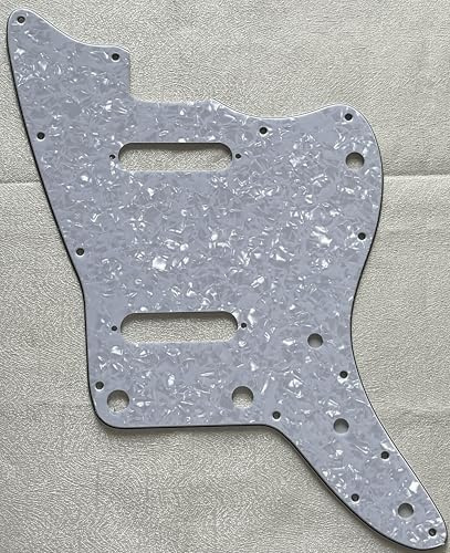 Plektrumschutz für kompatible Fender US Jazzmaster Strat Pickup Gitarre Pickguard (4-lagig, White Pearl)
