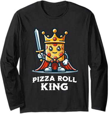 Illustration amusante de collations surgelées Pizza Roll King Manche Longue
