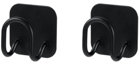 Alipis 2Pcs Stainless Steel Kitchen Sponge Hooks Black Punch Free Wall Mounted Storage Rack Space Saving for Modern Kitchen Organization