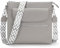JSDOST Umhängetasche Damen Mittelgroß Handtasche Damen Crossbody Bag Damen Veganes Leder Schultertasche Damen mit Vielen Fächern Grau