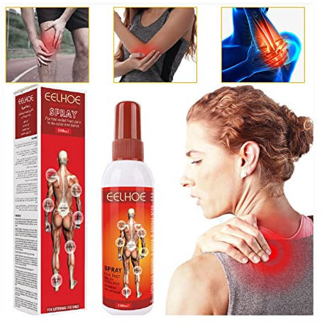100 ml Schmerzfluid Spray,Gelenkspray, Nackenstärke, Taille – extra Spray und für Rückenschmerzen, Linderung von, Muskel, Kniegelenk, schnelle Schmerzen, Schulter und Schmerzen Trockener (1, Rot)
