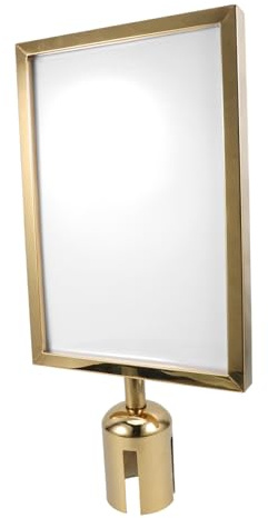 Tofficu Stanchion Sign Holder Frame Double-Sided A4 Display Holder for Queue Barriers Metal Sign Frame for Crowd Control at Airports and Events