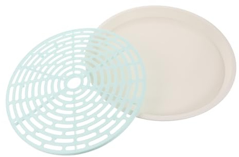 GLEAVI Bol Égouttoir à Fruits Double Étage en Plastique Blanc, Corbeille à Fruits Ventilée Vidange Rapide Cuisine Pratique et Élégante