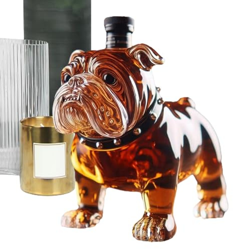 Bouteille Whisky Bouledogue Rangement Vide Décoratif En Verre Pour