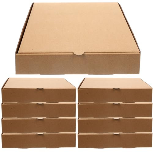 Alipis Scatole Per Pizza 8-9 Pollici in Carta Kraft Alimentare Spessa, Scatole Portatili Multifunzione Per Asporto e Feste, Confezione Da 10 Pezzi Per Pizza Party e Imballaggio Personalizzabile