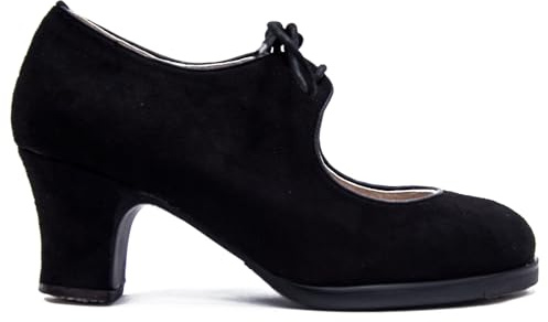 El Rocio desde 1980 Zapatos de Flamenco de Doble Suela con Cordones, en Ante, y Clavos