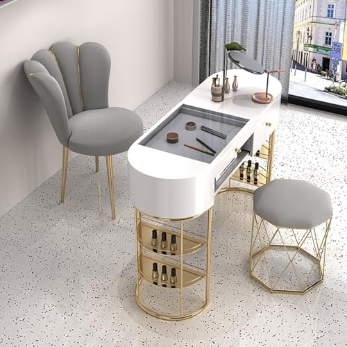 Professioneller Maniküretisch mit Schubladen, stilvolle Make-up-Ankleidestation für Salon & Heim-Nagelkunst