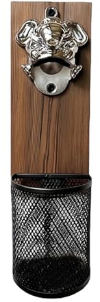 predolo Abridor de Botellas con Recogedor de Tapas, Utensilio de Cocina Decorativo para El Frigorífico, Cabeza de Elefante Plateada, Individual