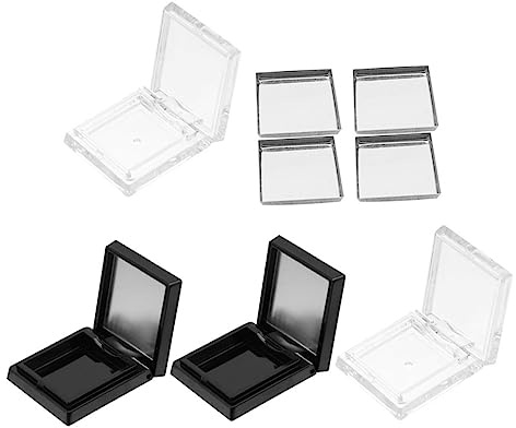 Healvian Étui à Fards à Paupières 8 Pièces Portable en Plastique Transparent Boîte de Rangement Carrée Rechargeable pour Voyage pour Maquillage
