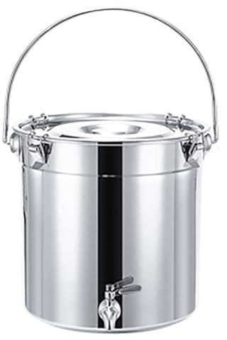 LuysmengEU Olla for Sopa con Tapa - Olla con Grifo, Cubo de Transporte Sellado de Acero Inoxidable for Sopa, Tanque de Vino con Grifo, Cubo for almacenar Agua, Leche, té y Leche(7L)