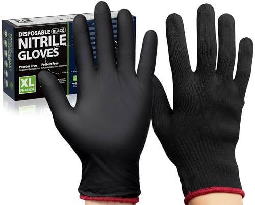 SWIFTLITE BBQ Gloves, 6 Heat Resistant Cotton Liners + 100 Disposable Nitrile Gloves for Barbecue, Grilling, Cooking, Smoker (Black, X-Large)