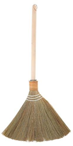 MOLUCKFU Escoba de Paja Natural Pequeña para Cepillo Suave de Bambú Desmontable Escoba Segura para Limpieza Patios Vestíbulos y Hogares Juguete Educativo para Fomentar Hábitos de Limpieza
