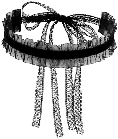 Muorruo Viktorianisches Choker-Halsband aus gotischer Spitze, schwarzes Choker-Halsband für Damen, Gothic-Halskette, Vintage-Halskette für Karneval, Weihnachtsgeschenk für Frauen