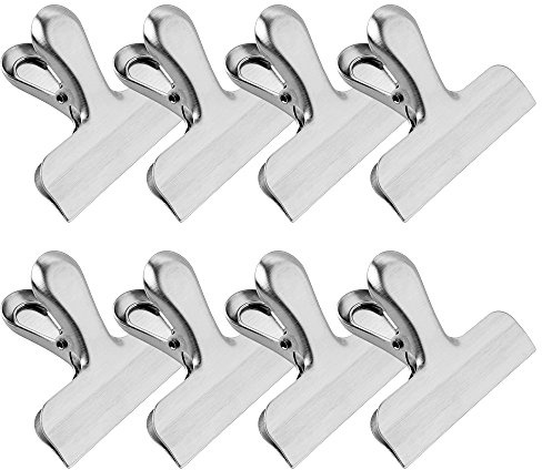 Chip Clips & Edelstahl Heavy-Duty Food Tasche Clips 8 Packs - groß und langlebig mit 3 Zoll breit, perfekt für luftdichtes Seal Griffe auf Kaffee, Essen & Brot Taschen, Office Kitchen Home Verwendung
