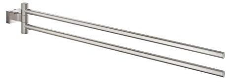 GROHE Essentials Cube | Badaccessoires - Handtuchhalter | 2-armig, schwenkbar 439 mm | supersteel | 40624DC1
