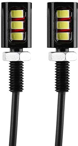 Luce,KIMISS 2 x 12V 3 LED Universal Auto e Moto Numero di licenza della Vite lampada luce (Bianco)