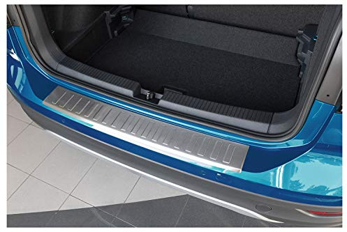 teileplus24 Ladekantenschutz passend für VW T-Cross C1 2018-2022 | Aluminium Passgenau vorinstalliertes Montageband Reinigungstuch Rostfrei