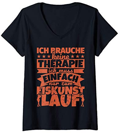 Damen Eiskunstlauf Geschenke Eistanz Eiskunstläufer lustig T-Shirt mit V-Ausschnitt