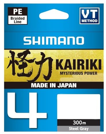 SHIMANO Line Kairiki 4 300m 0.20mm 13.8kg Stahl Grau Angelrute für ansprechende Würfelkontrolle