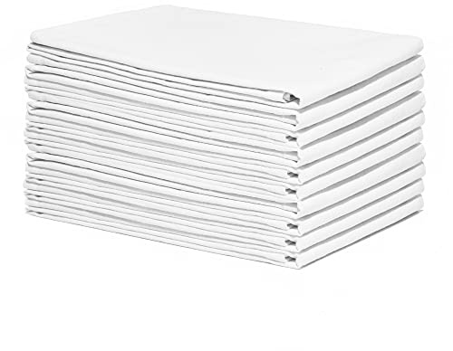 Organic Cotton White Dish Towels - 10 Pack Quick Drying White Kitchen Towels - Lint-Free Organic Cotton Dish Cloths - Extra Large Highly Absorbent Blank Tea Towels - 27x27