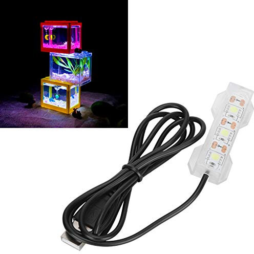 Pssopp LED Aquarium Beleuchtung - Kleines Wasser Pflanzen Licht für Desktop Mini Dekoration - Weiche LED Lampe