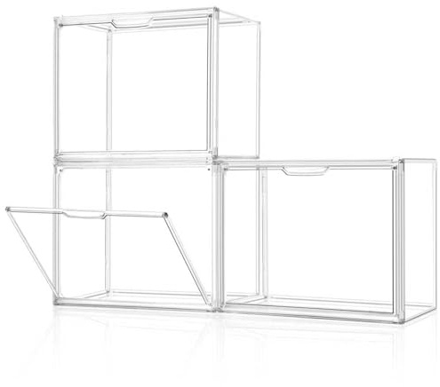 starogegc 3Pack Clear Plastic Handbag Storage Organizer for Closet, Acrylic Display Case for Handbag and Purse, Purse Organizer for Closet with Magnetic Door for Book, Toys, Hat