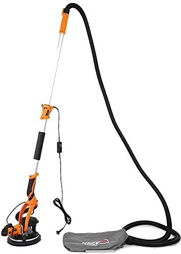 SHENGSHIYU Lijadora De Paneles De Yeso Inalámbrica 1580w - Velocidad 1300~2800rpm. con Bolsa para El Polvo, Cabezal Giratorio De 90°, Velocidad Ajustable,Baremetal+50sandpaper