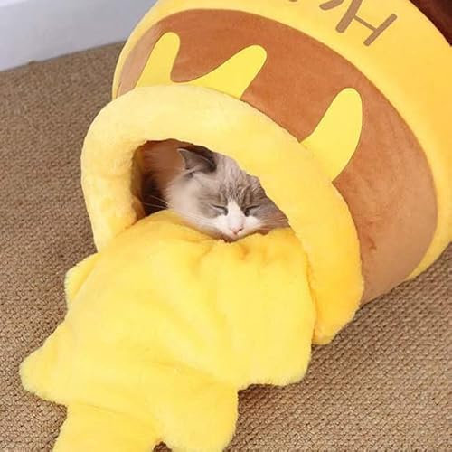 BEAUTYBIGBANG Lit Multifonctionnel pour Chien et Chat Forme de Pot de Miel de nid de Chat Lits pour Chiots Doux et Confortables lavables Coussin pour Chat pour Chiot et Chaton d'intérieur