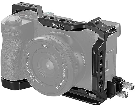 SMALLRIG Cage Kit for Sony A6700 with a Cable Clamp for HDMI, Built-in Quick Release Plate for Arca-Type, Film Movie Making Camera Video Cage with Shoe Mount, 1/4''-20 & 3/8''-16 Threaded Holes - 4336