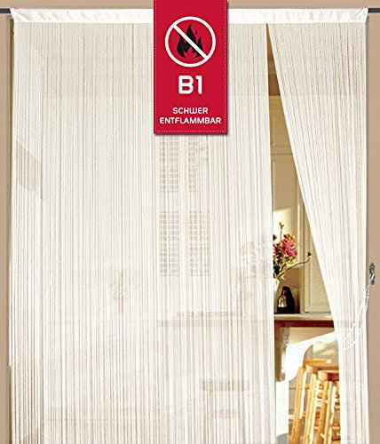 Kaikoon Fadenvorhang Messe B1 schwer entflammbar 100 cm x 250 cm (BxH) perlweiß Creme