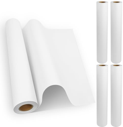 5 Rollen Plotterpapier 61cmx45m CAD Papierrollen mit 5cm Kern CAD-Druck Großformatpapier 80GSM Ingenieure Architekt Designer Professionelle Plotter Papier