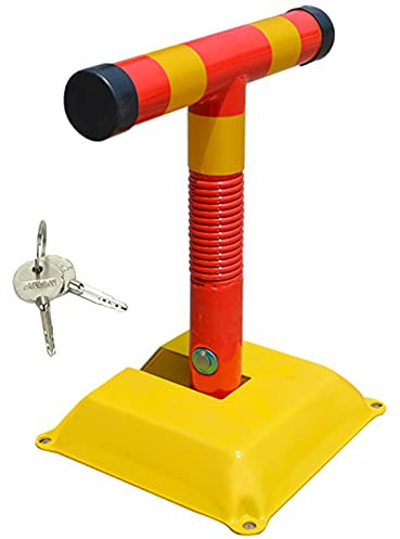 Cerradura de poste de estacionamiento en forma de T resistente Barrera de estacionamiento plegable Cerradura manual de espacio de estacionamiento Bloqueador de estacionamiento de acero con pernos y ll