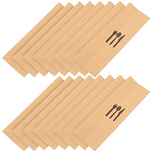 DECHOUS 100piezas Portacubiertos Kraft Unidades Para Bodas Banquetes Fiestas Decoración De Comedor