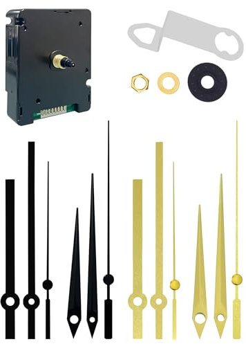 Mouvement d’horloge murale radio-piloté DCF77, kit de réparation DIY silencieux avec 4 paires d’aiguilles – moteur précis et fiable – 72 x 56 x 19 mm