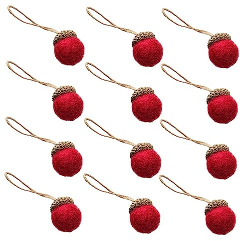 ABOOFAN 12 Stück Weihnachtsbaumschmuck aus Filz in Tannenzapfen Form Leichte und Niedliche Weihnachtsdekoration für Festliche Atmosphäre zu Hause zum Aufhängen