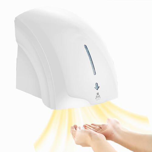 PLABNK Intelligente/Induktions-Händetrockner (1800 W), 12 S, Größe: 24 X 23 X 24 cm, Heiß-/Kalt-Umschaltung + Ferninfrarotheizung, Für Badezimmer/Toiletten, Gewerbe/Einkaufszentren,A