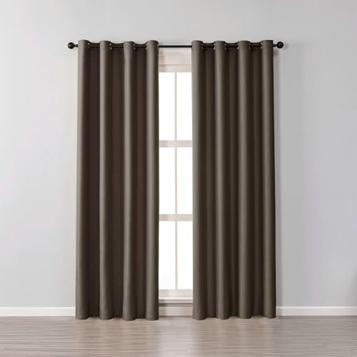 Daesar Gardinen Blickdicht Braun 107x160CM, Vorhänge mit Ösen 2er Set Modern Einfarbig Verdunklungsvorhänge Wohnzimmer Kinderzimmer