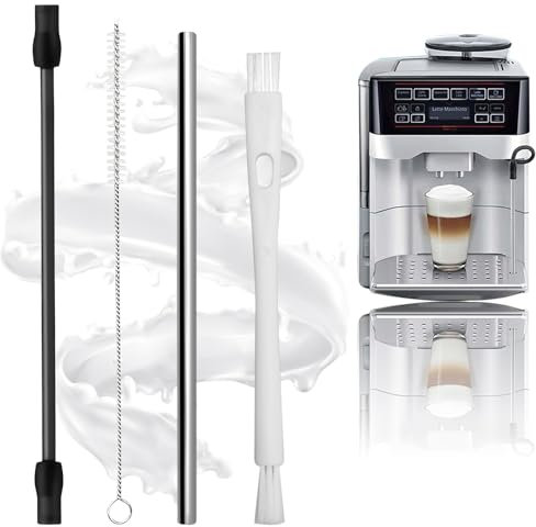 Hcunbsu Milchschlauch Kompatibel mit Siemens EQ6 und Bosch VeroAroma Kaffeevollautomaten - Edelstahl Milchschlauch und Reinigungsbürste (4 Stück)