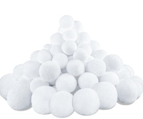 POPOYU 45 Stück Künstliche Schneebälle Weiß für Kinder Erwachsene Schneebälle Weihnachten Schneball 5/7/8CM Schneebälle zum Basteln Weiche Plüsch Schneebälle Plüschbälle für Weihnachtsdekoration C