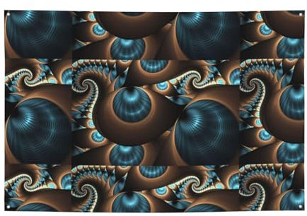 Abstraktes blau-braunes Banner für alle Jahreszeiten, Weihnachtsdekoration, 120 x 180 cm