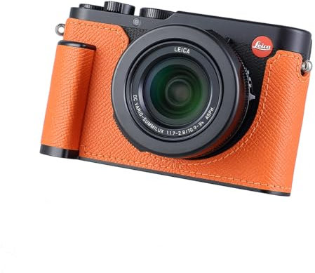 SIUTATDSH Camera Half Case for Leica D-LUX 8, Vintage Metal Genuine Leather Instant Camera Protective Cases Stylish Portable Shockproof (BY)