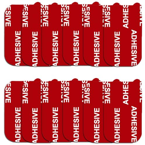 Lot de 12 adhésifs rectangulaires de rechange pour tableau de bord de voiture, support de téléphone, pièces autocollantes double face (rouge)
