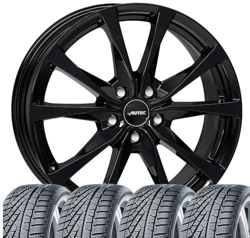 4 Winterräder Winter Brixen 7x18 ET 43 5x112 Schwarz mit 215/50 R18 92V CON WinterContact TS 870 P FR Evc