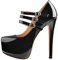blingqueen Mary Jane Pumps with Platform Heel Sexy Stiletto Heels Ankle Strap Strappy Sandals Buckle Closed Toe Heels Black Sexy Heel for Women Pole Dancing Shoes Size 11