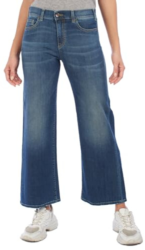 Wide Leg Jeans för kvinnor 3K2J33. Jeans för kvinnor, mellanliggande jeans för kvinnor, jeansbyxor breda ben för kvinnor, Mörkblå, numeric_25